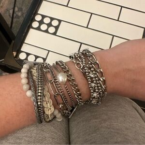 Set of 3 Victoria Emerson Bracelet Lot - Layered Chain & Beaded Bracelets